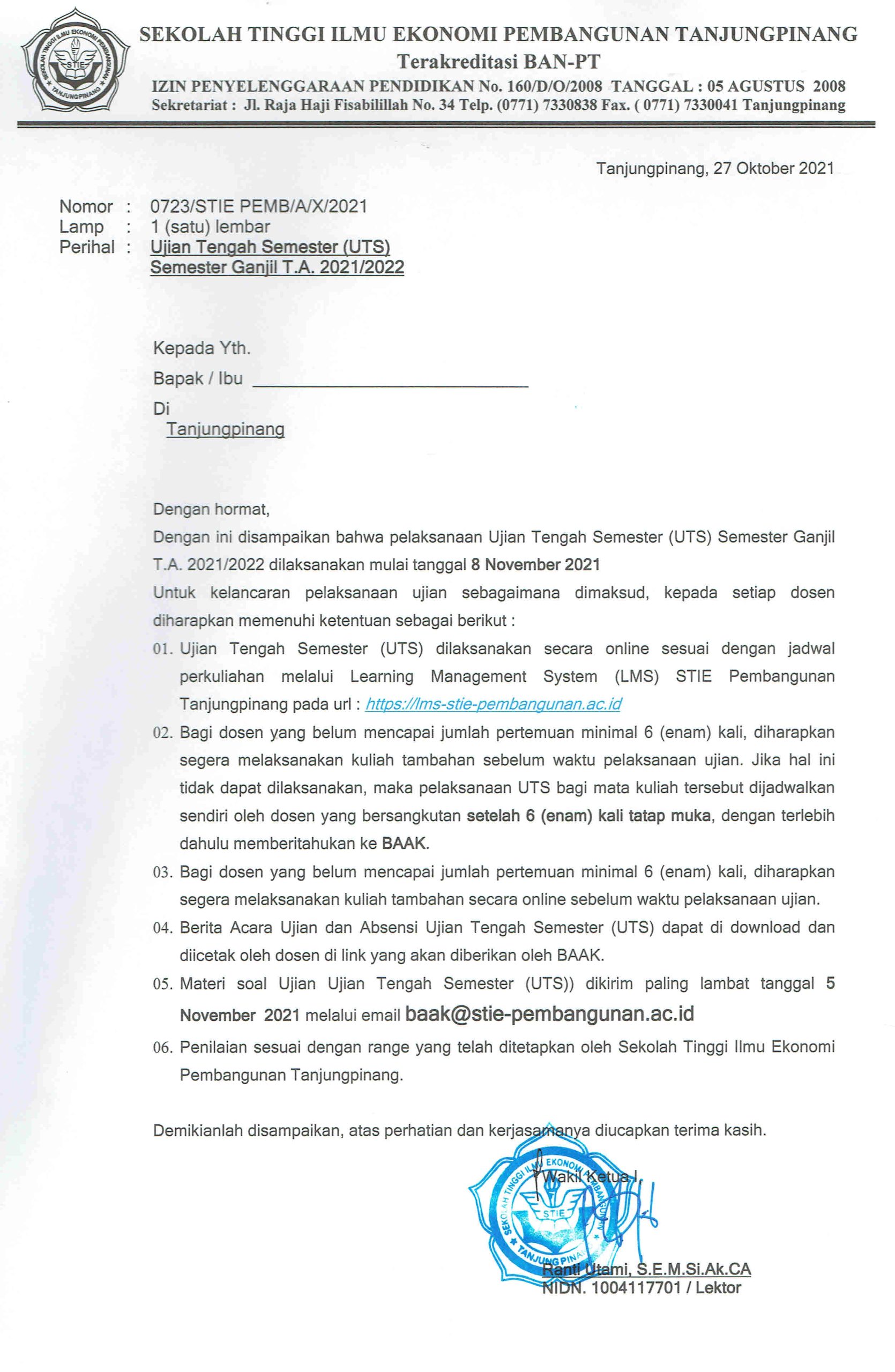 UTS STIE Pembangunan Tanjungpinang